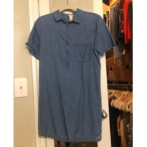 Chambray Button Up Shirt Dress